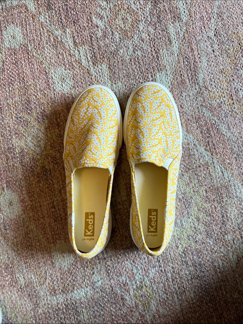 Keds Yellow Floral Slip-On Sneakers